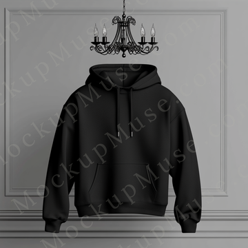 Hoodie Mockup – Gildan 18500 Black Unisex, Shop Listing Ready, Front View