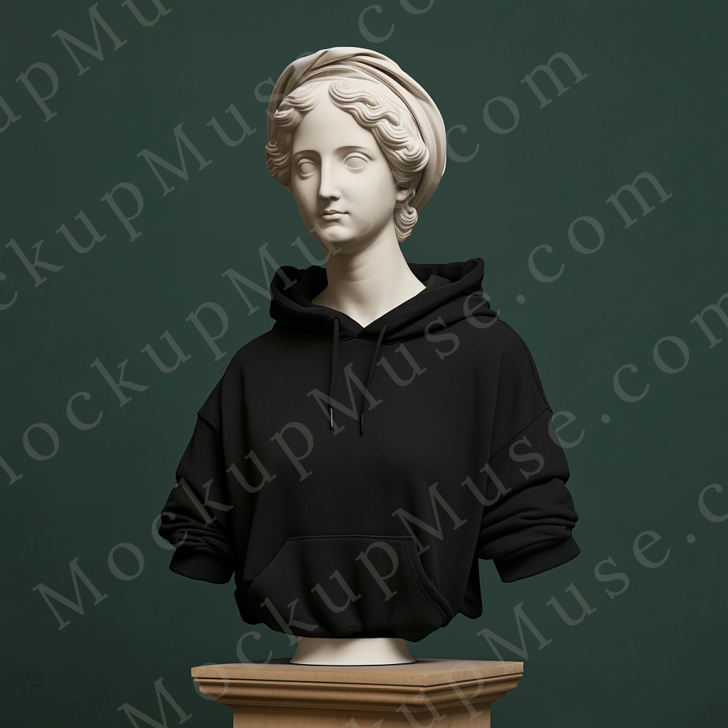 Hoodie Mockup for Women – Gildan 18500 Black, Shop Listing Ready, Front View