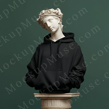 Hoodie Mockup for Women – Gildan 18500 Black, No Model, Front View