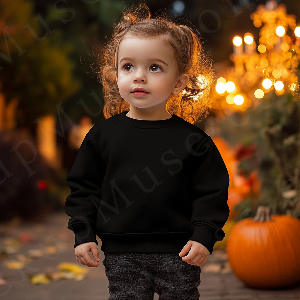 Black Kids Sweatshirt Mockup – Lifestyle Scene