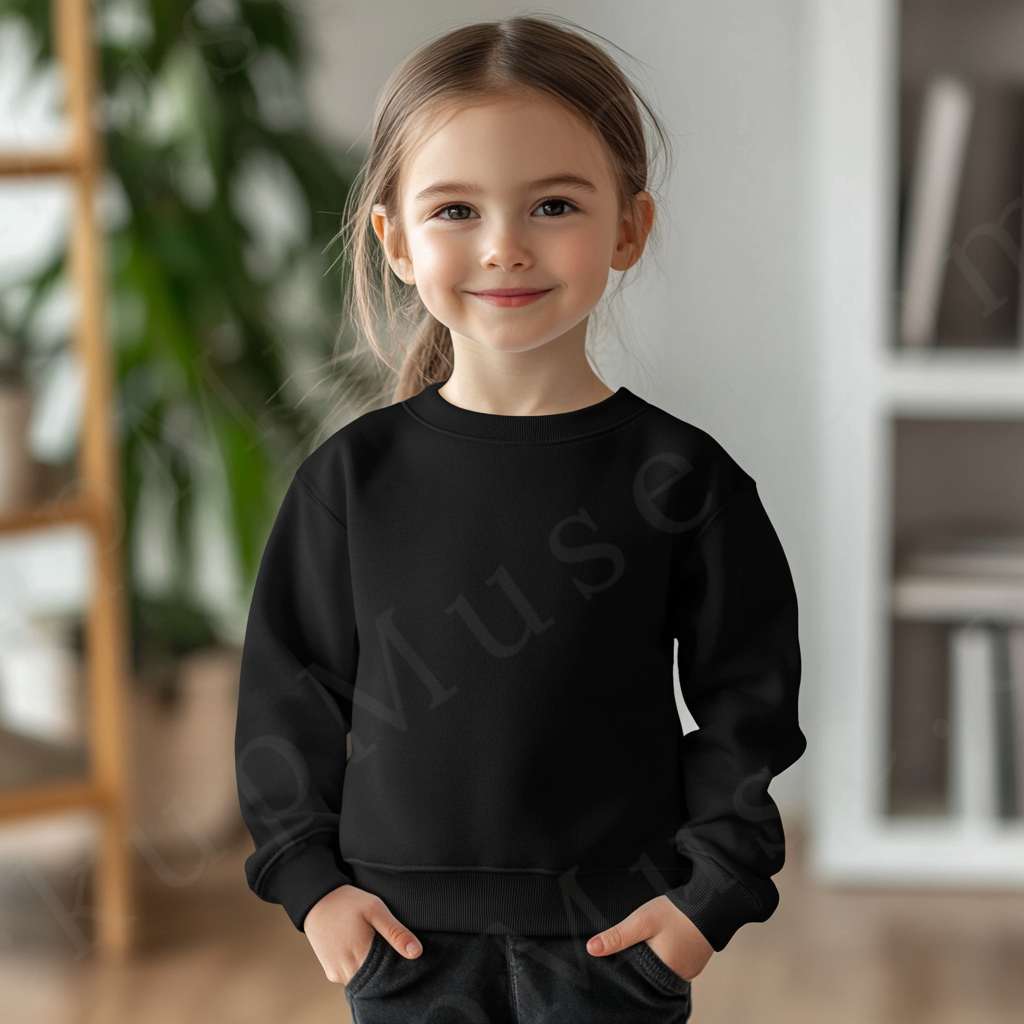 Black Kids Sweatshirt Mockup – Lifestyle Scene