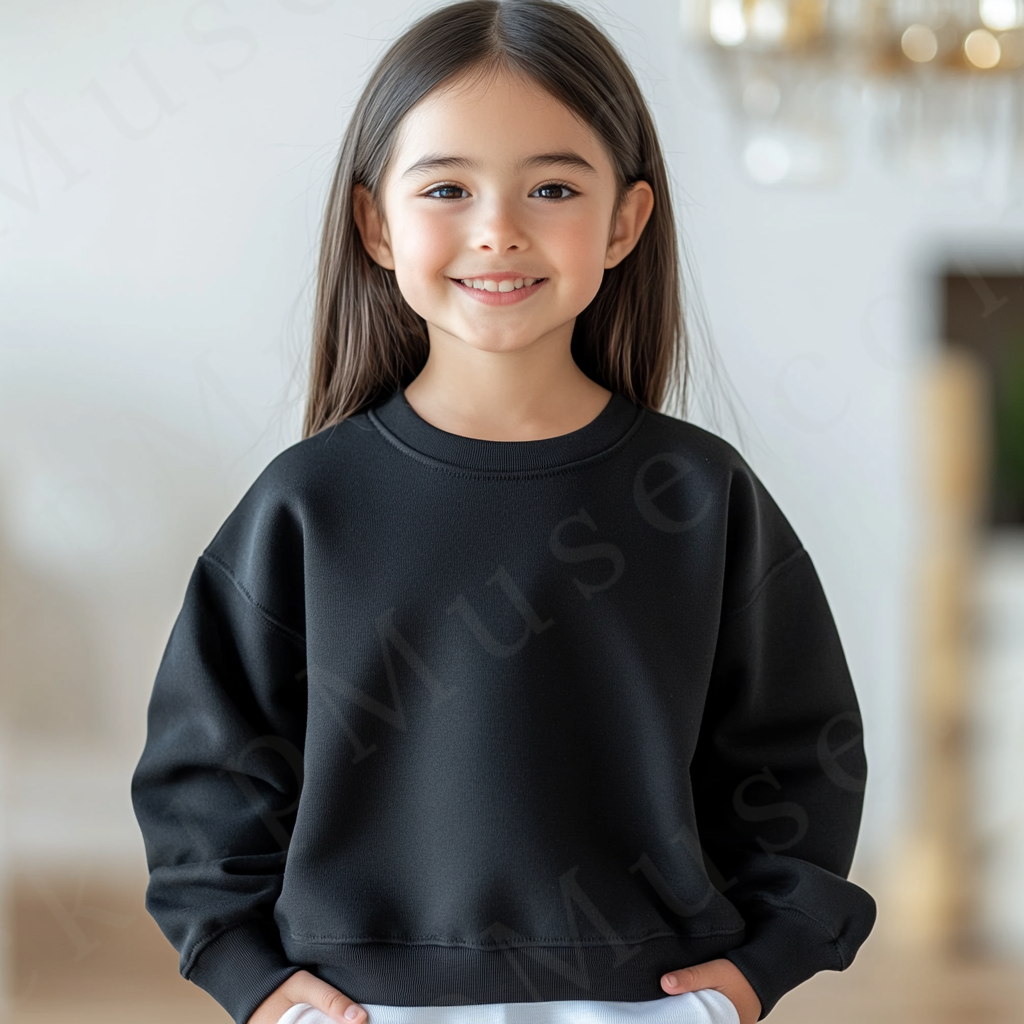 Black Kids Sweatshirt Mockup – Lifestyle Scene