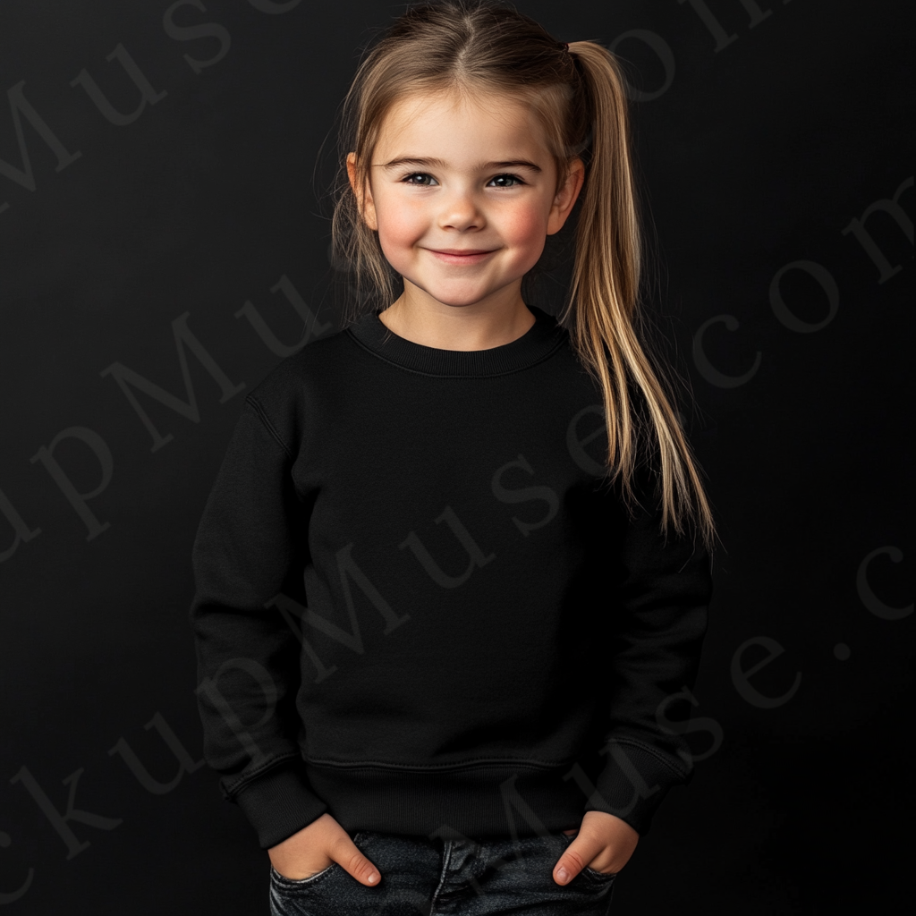 Black Kids Sweatshirt Mockup – Studio Scene