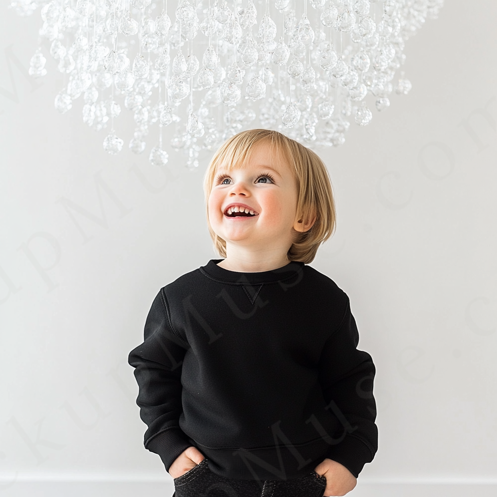 Black Kids Sweatshirt Mockup – Lifestyle Scene