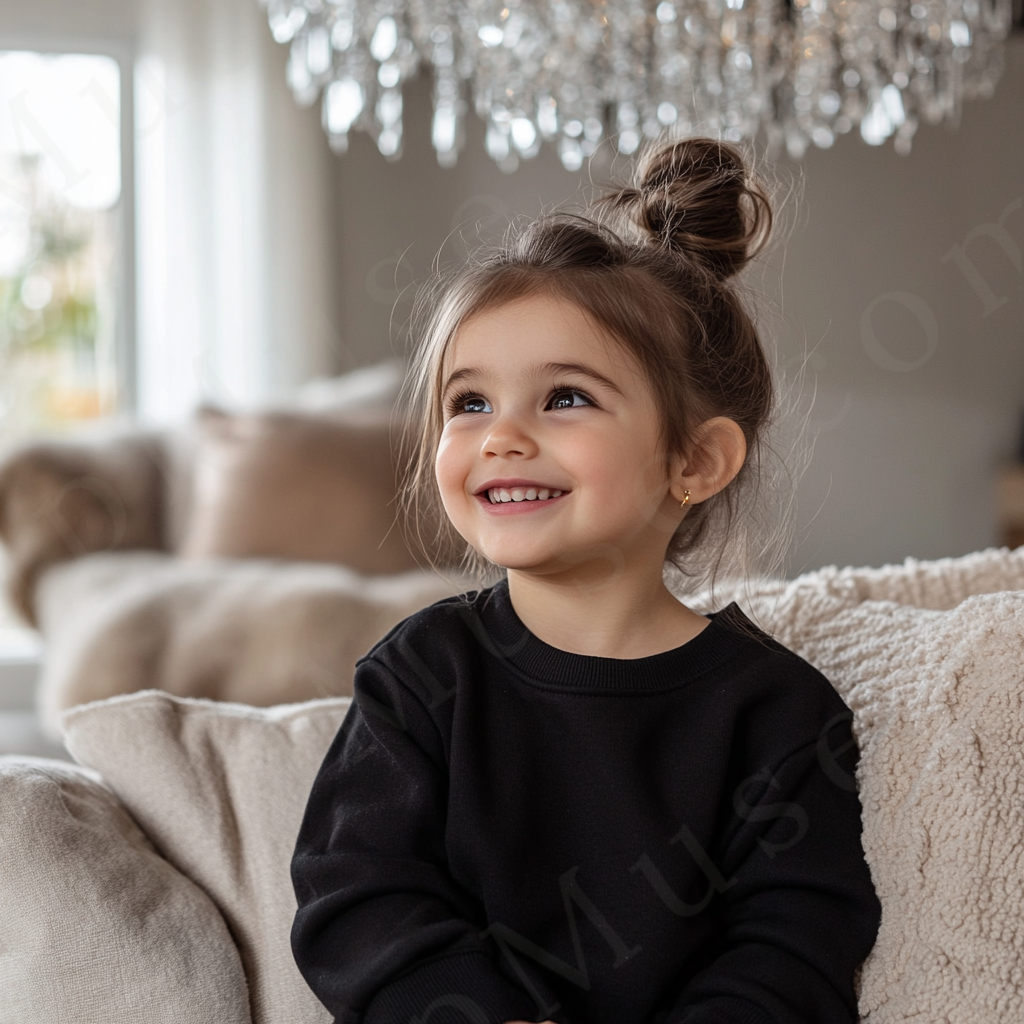 Black Kids Sweatshirt Mockup – Lifestyle Scene