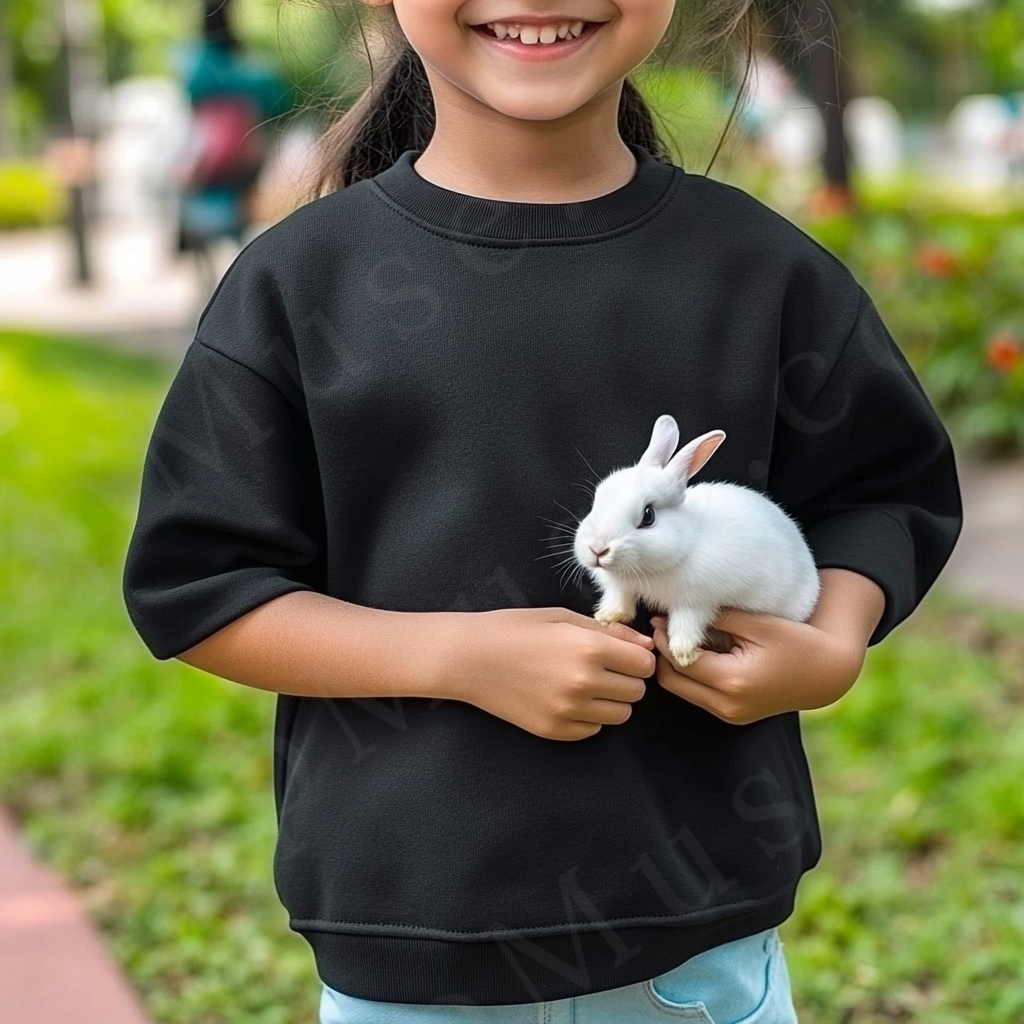 Black Kids Sweatshirt Mockup – Lifestyle Scene