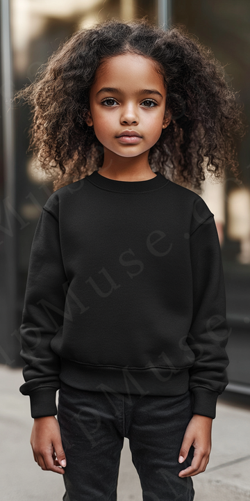 Black Kids Sweatshirt Mockup – Lifestyle Scene