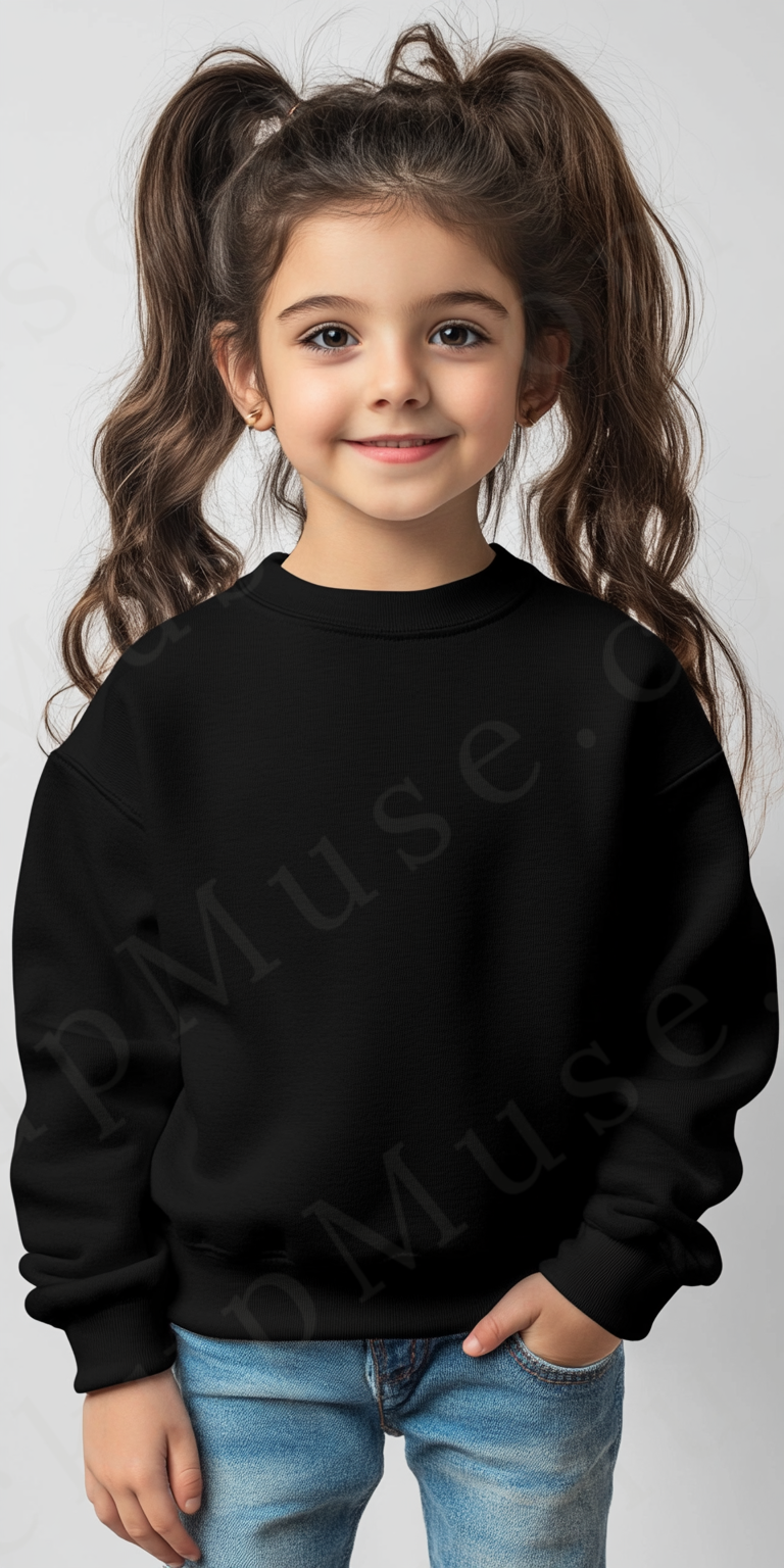 Black Kids Sweatshirt Mockup – Studio Scene