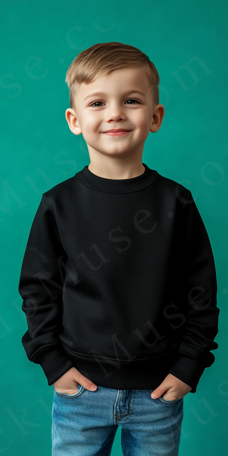 Black Kids Sweatshirt Mockup – Studio Scene