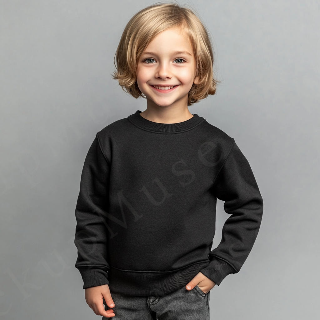 Black Kids Sweatshirt Mockup – Studio Scene