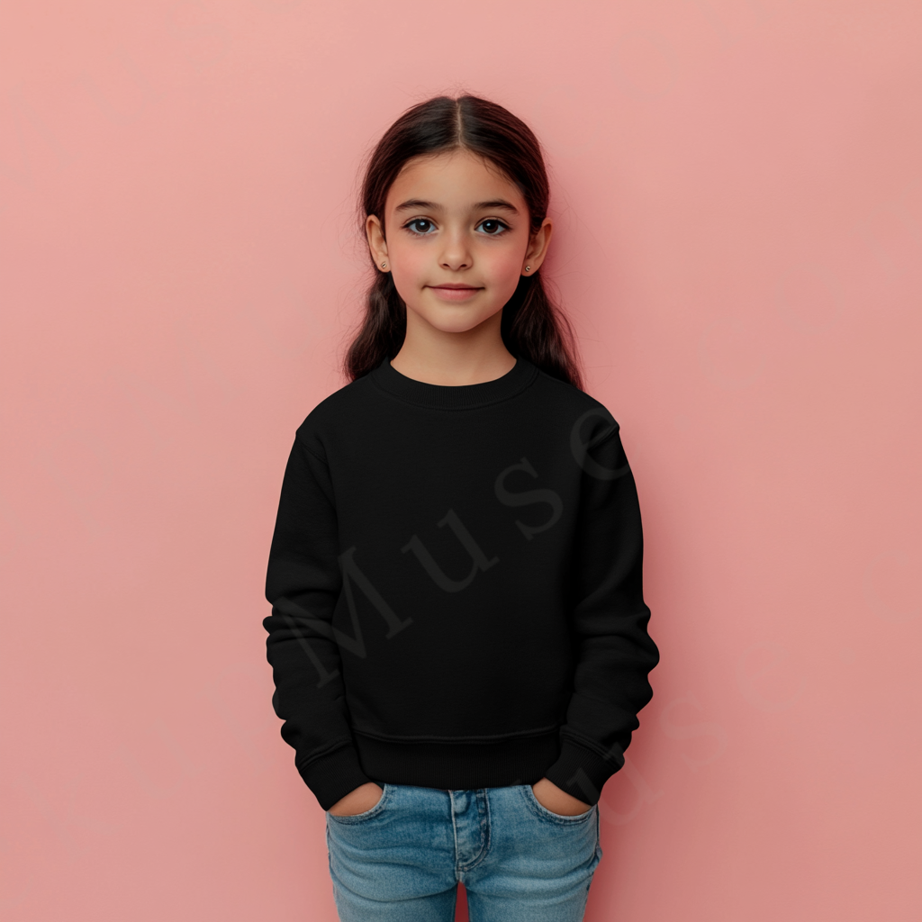 Black Kids Sweatshirt Mockup – Studio Scene