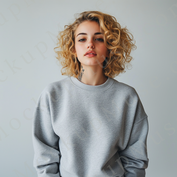 Sweatshirt Mockup, Grey - Women's, Studio