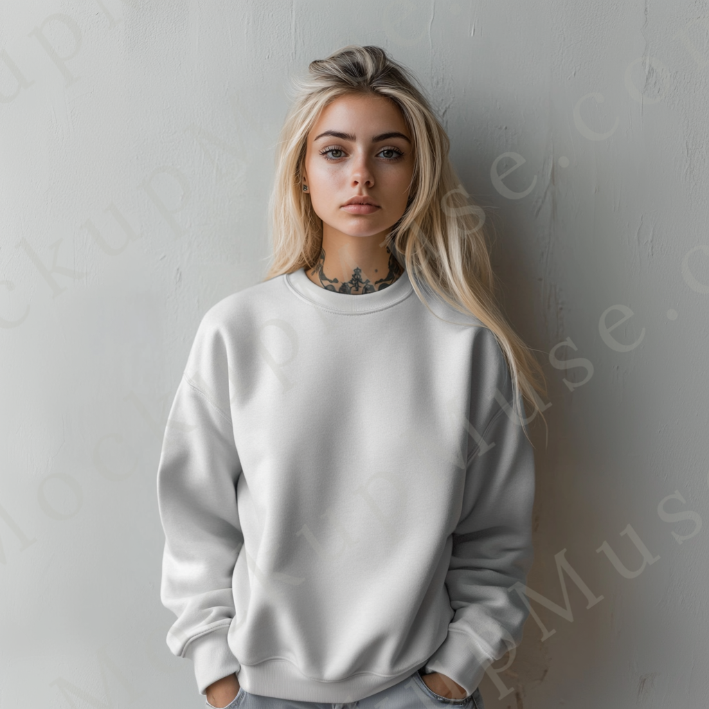 Sweatshirt Mockup, Off-White - Women's, Studio