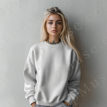 Sweatshirt Mockup, Off-White - Women's, Studio