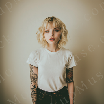 T-shirt Mockup, White - Women's, Studio