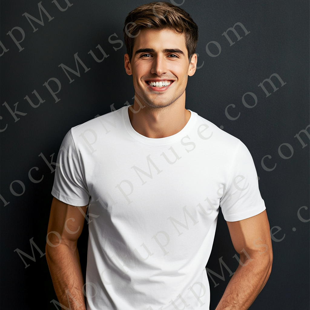 T‑Shirt Mockup – Gildan 5000 Men’s White Crewneck, Short Sleeve — Lifestyle Scene
