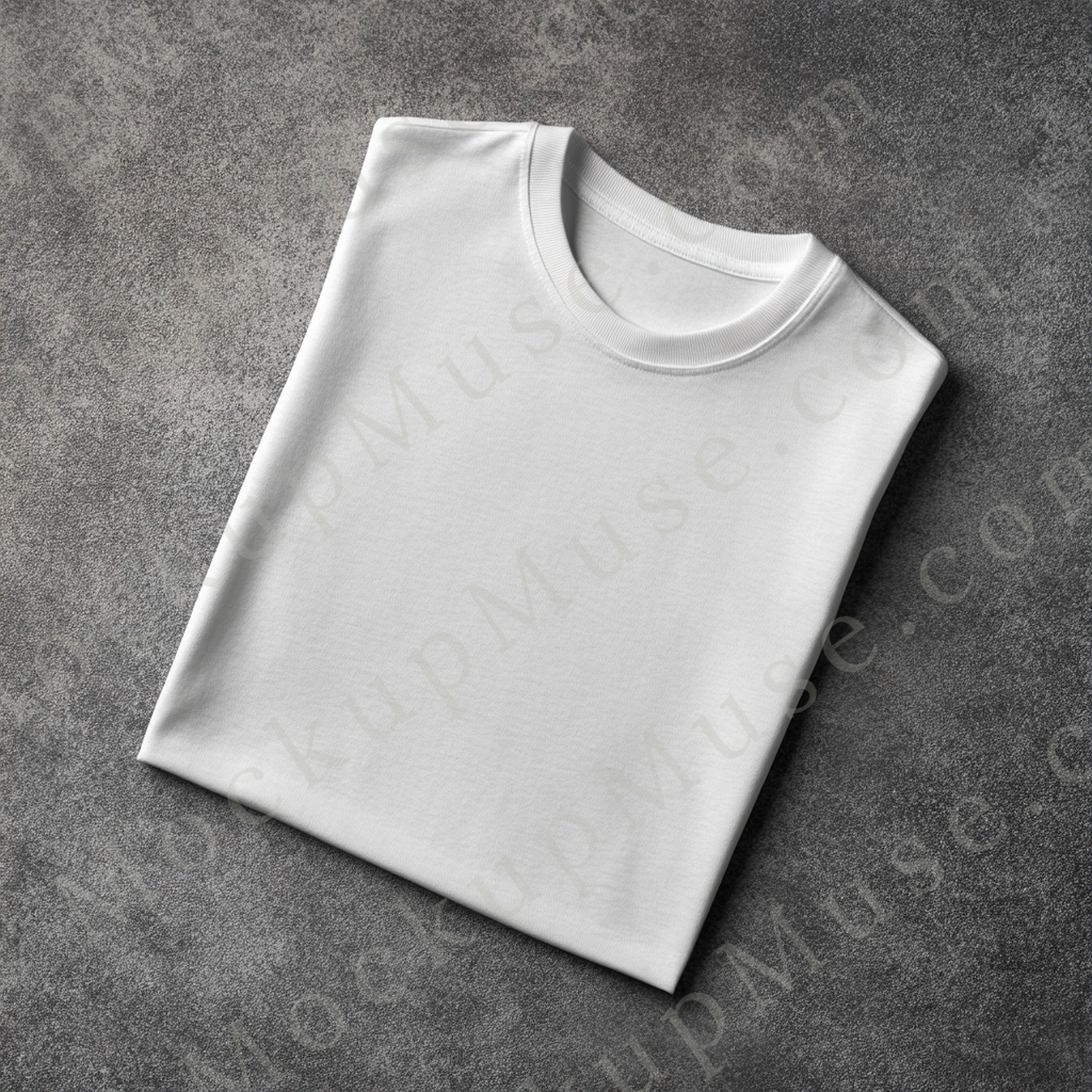 Unisex T‑Shirt Mockup, Gildan 5000 Unisex Crewneck Tee, flat lay studio, white, studio light