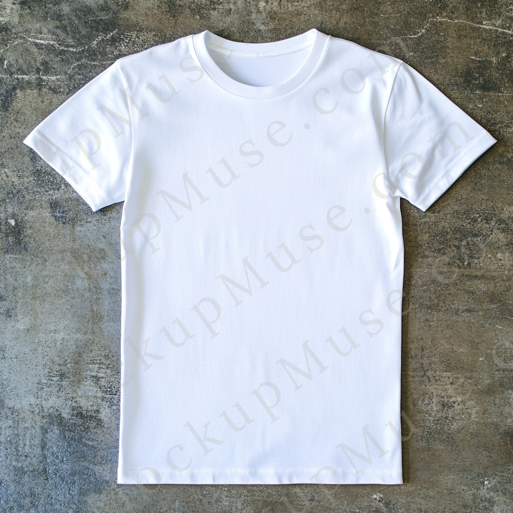 Unisex T‑Shirt Mockup, Gildan 5000 Unisex Crewneck Tee, flat lay studio, white, studio light
