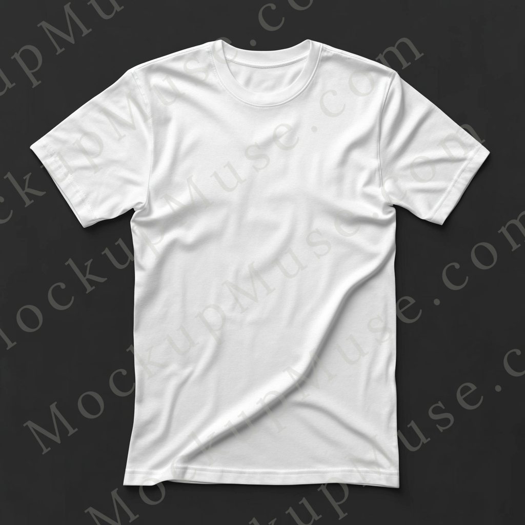 Unisex T‑Shirt Mockup, Gildan 5000 Unisex Crewneck Tee, flat lay studio, white, studio light