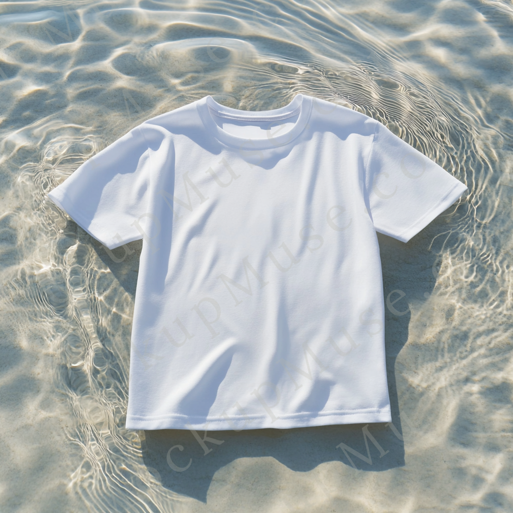 Unisex T‑Shirt Mockup, Gildan 5000 Unisex Crewneck Tee, flat lay studio, white, studio light