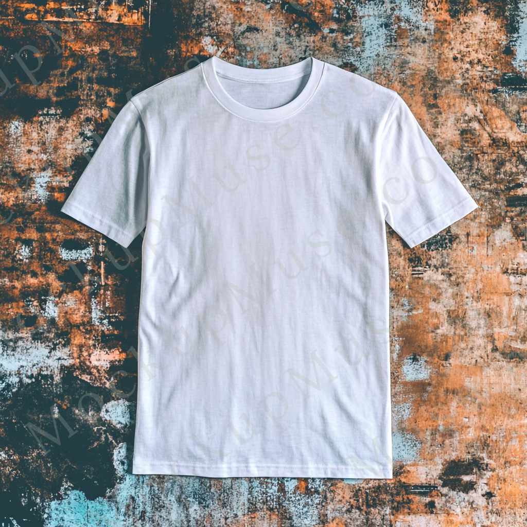 Unisex T‑Shirt Mockup, Gildan 5000 Unisex Crewneck Tee, flat lay studio, white, studio light
