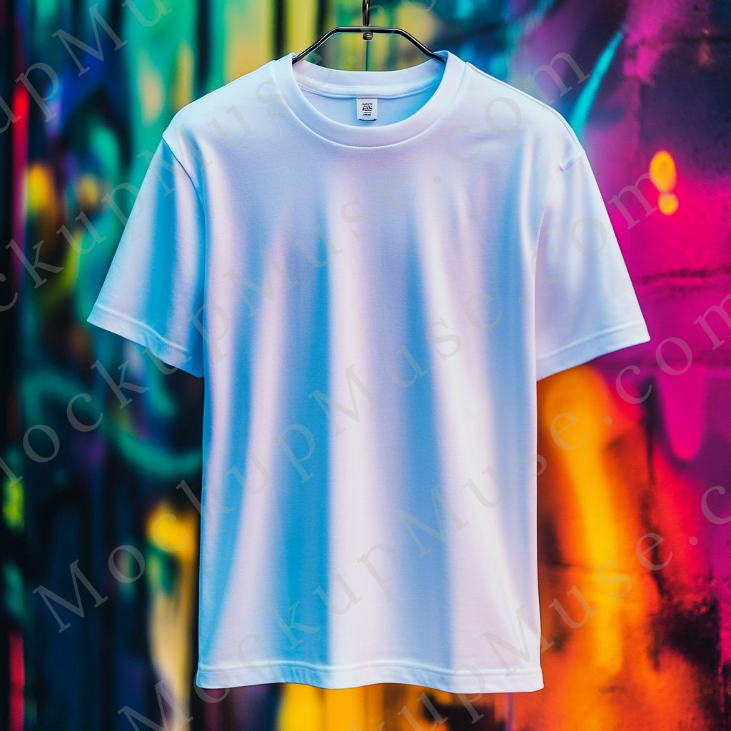 Unisex T‑Shirt Mockup, Gildan 5000 Unisex Crewneck Tee, flat lay studio, white, studio light