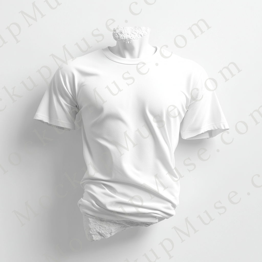 Unisex T‑Shirt Mockup, Gildan 5000 Unisex Crewneck Tee, ghost mannequin front, white, studio light