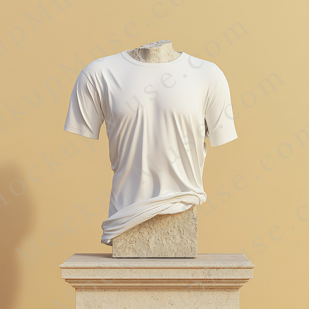 Unisex T‑Shirt Mockup, Gildan 5000 Unisex Crewneck Tee, ghost mannequin front, white, studio light