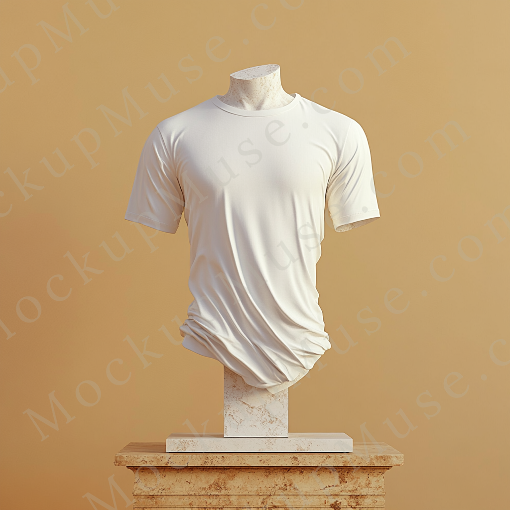 Unisex T‑Shirt Mockup, Gildan 5000 Unisex Crewneck Tee, ghost mannequin front, white, studio light