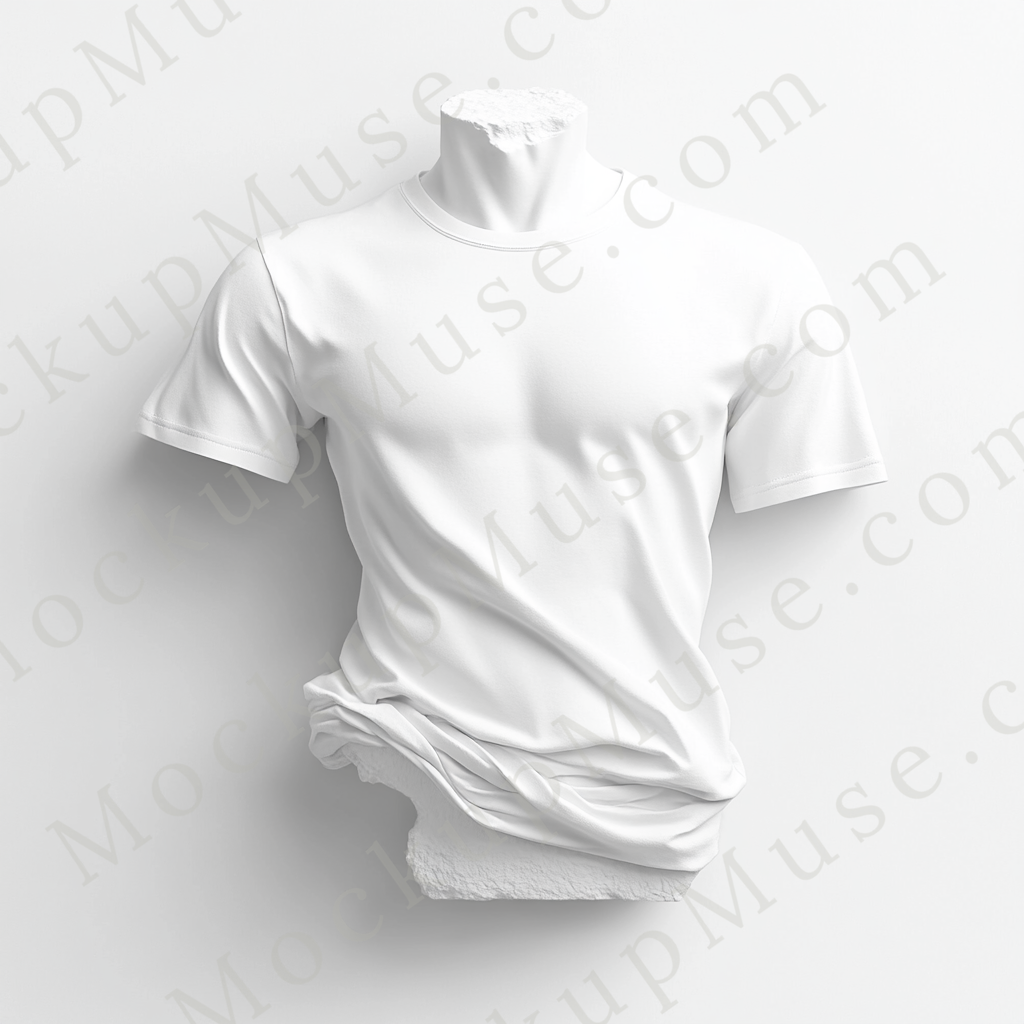 Unisex T‑Shirt Mockup, Gildan 5000 Unisex Crewneck Tee, ghost mannequin front, white, studio light