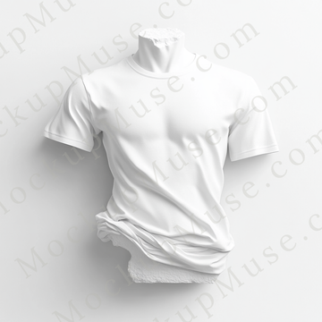 Unisex T‑Shirt Mockup, Gildan 5000 Unisex Crewneck Tee, ghost mannequin front, white, studio light