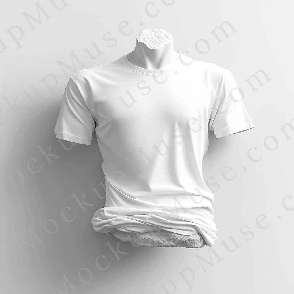 Unisex T‑Shirt Mockup, Gildan 5000 Unisex Crewneck Tee, ghost mannequin front, white, studio light