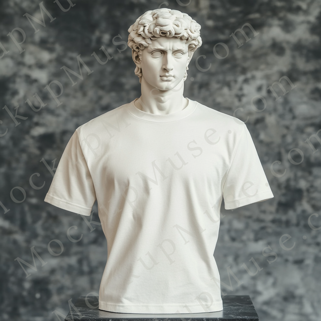 Unisex T‑Shirt Mockup, Gildan 5000 Unisex Crewneck Tee, ghost mannequin front, white, studio light