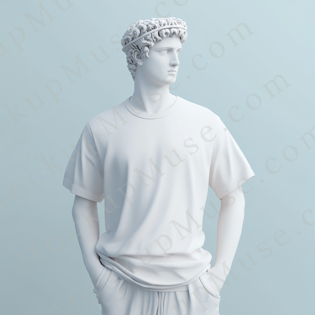 Unisex T‑Shirt Mockup, Gildan 5000 Unisex Crewneck Tee, ghost mannequin front, white, studio light