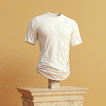 Unisex T‑Shirt Mockup, Gildan 5000 Unisex Crewneck Tee, ghost mannequin front, white, studio light