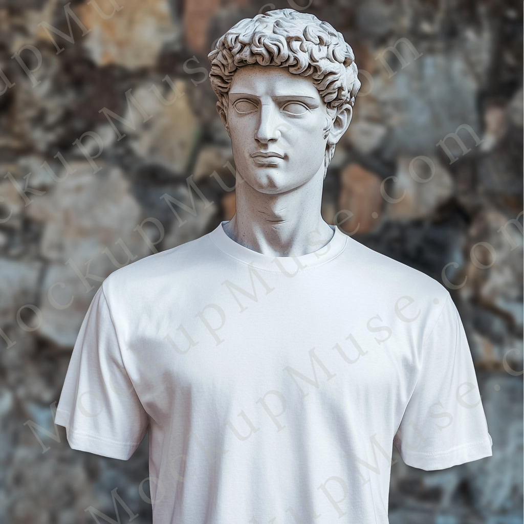 Unisex T‑Shirt Mockup, Gildan 5000 Unisex Crewneck Tee, ghost mannequin front, white, studio light